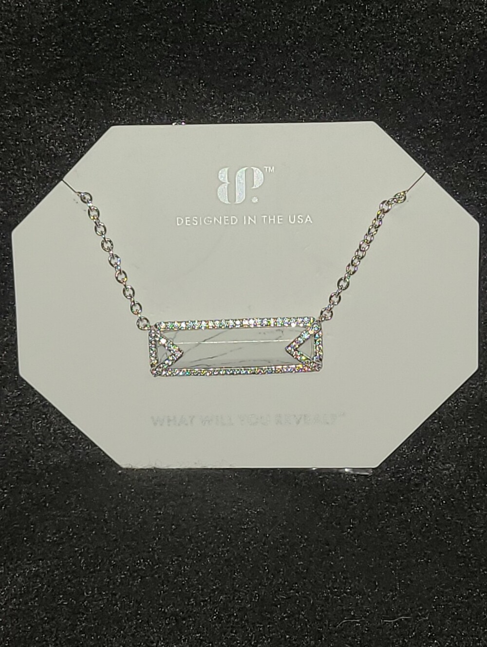 Bomb Party A Songbird's Perch Necklace NK11999 Howlite Rhodium Plated NWT BP